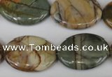 CPJ358 15.5 inches 22*30mm oval picasso jasper gemstone beads