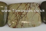 CPJ360 15.5 inches 30*40mm rectangle picasso jasper gemstone beads