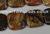 CPJ362 15.5 inches 20*20mm square picasso jasper gemstone beads