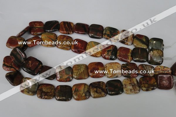 CPJ362 15.5 inches 20*20mm square picasso jasper gemstone beads