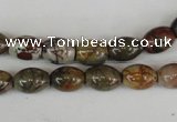 CPJ365 15.5 inches 8*10mm rice picasso jasper gemstone beads