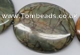 CPJ37 15.5 inches 40*50mm oval picasso jasper beads wholesale