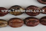 CPJ371 15.5 inches 10*18mm starfruit picasso jasper gemstone beads