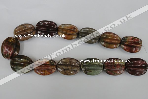 CPJ373 15.5 inches 25*32mm starfruit picasso jasper gemstone beads