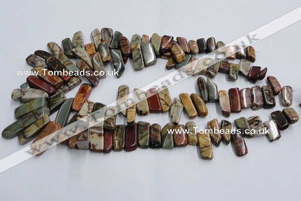 CPJ375 15.5 inches 8*14mm - 10*30mm picasso jasper chips beads