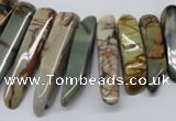 CPJ40 15.5 inches multi size wand picasso jasper beads wholesale