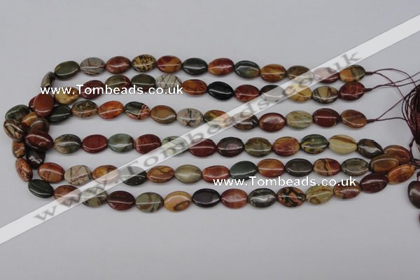 CPJ401 15 inches 10*14mm oval picasso jasper gemstone beads