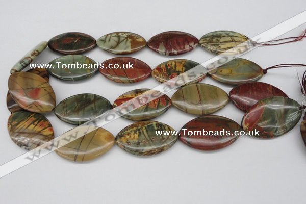 CPJ412 15 inches 25*40mm marquise picasso jasper gemstone beads