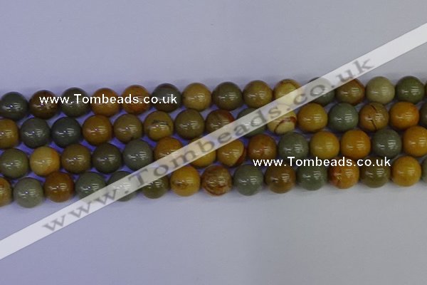 CPJ455 15.5 inches 14mm round wildhorse picture jasper beads