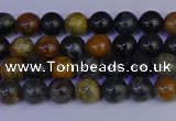 CPJ470 15.5 inches 4mm round black picasso jasper beads wholesale