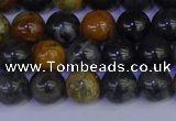 CPJ472 15.5 inches 8mm round black picasso jasper beads wholesale