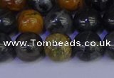 CPJ474 15.5 inches 12mm round black picasso jasper beads wholesale