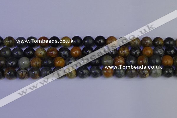 CPJ474 15.5 inches 12mm round black picasso jasper beads wholesale