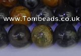 CPJ475 15.5 inches 14mm round black picasso jasper beads wholesale