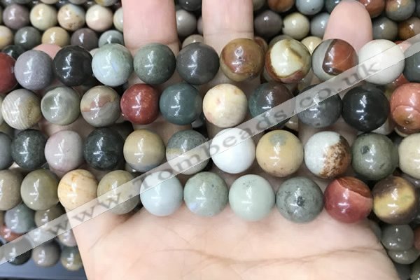 CPJ484 15.5 inches 12mm round polychrome jasper beads wholesale