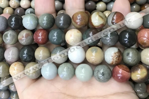 CPJ485 15.5 inches 14mm round polychrome jasper beads wholesale