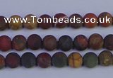 CPJ500 15.5 inches 4mm round matte picasso jasper beads wholeasle