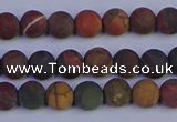 CPJ501 15.5 inches 6mm round matte picasso jasper beads wholesale