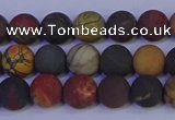 CPJ502 15.5 inches 8mm round matte picasso jasper beads wholesale