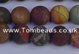 CPJ504 15.5 inches 12mm round matte picasso jasper beads wholesale