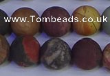 CPJ505 15.5 inches 14mm round matte picasso jasper beads wholesale