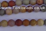 CPJ510 15.5 inches 4mm round matte polychrome jasper beads wholeasle