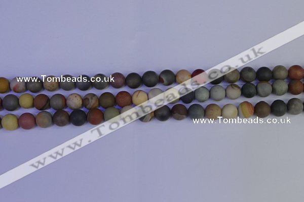 CPJ512 15.5 inches 8mm round matte polychrome jasper beads wholeasle