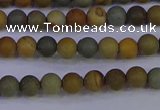 CPJ520 15.5 inches 4mm round matte wildhorse picture jasper beads