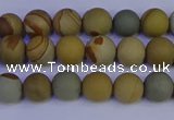 CPJ521 15.5 inches 6mm round matte wildhorse picture jasper beads