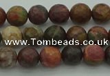 CPJ530 15.5 inches 4mm faceted round picasso jasper beads