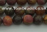 CPJ531 15.5 inches 6mm faceted round picasso jasper beads