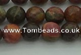 CPJ532 15.5 inches 8mm faceted round picasso jasper beads