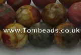 CPJ535 15.5 inches 14mm faceted round picasso jasper beads