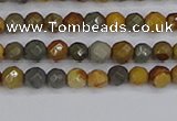 CPJ540 15.5 inches 4mm faceted round wildhorse picture jasper beads