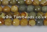 CPJ541 15.5 inches 6mm faceted round wildhorse picture jasper beads