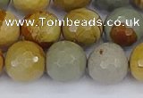 CPJ544 15.5 inches 12mm faceted round wildhorse picture jasper beads