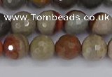 CPJ548 15.5 inches 8mm faceted round polychrome jasper beads