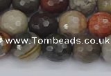 CPJ549 15.5 inches 10mm faceted round polychrome jasper beads