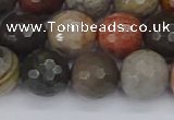 CPJ550 15.5 inches 12mm faceted round polychrome jasper beads