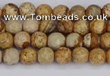 CPJ555 15.5 inches 4mm faceted round picture jasper beads