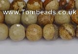 CPJ557 15.5 inches 8mm faceted round picture jasper beads