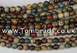 CPJ61 15.5 inches 4mm round picasso jasper gemstone beads