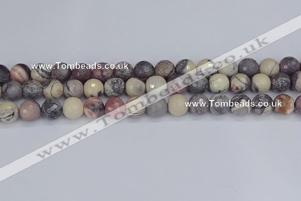 CPJ613 15.5 inches 10mm faceted round purple striped jasper beads