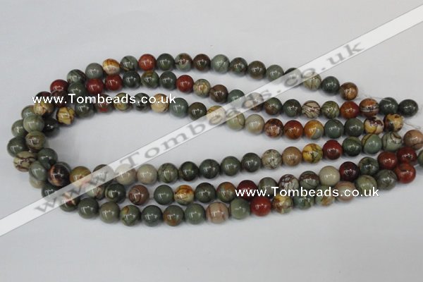 CPJ62 15.5 inches 10mm round picasso jasper gemstone beads