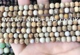 CPJ650 15.5 inches 4mm round matte picture jasper beads wholesale