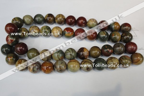 CPJ66 15.5 inches 18mm round picasso jasper gemstone beads