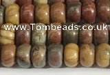 CPJ676 15.5 inches 2.5*4mm rondelle picasso jasper beads wholesale