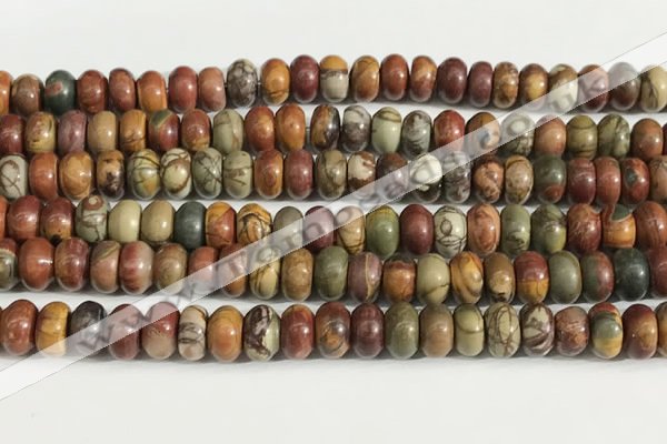 CPJ678 15.5 inches 5*8mm rondelle picasso jasper beads wholesale