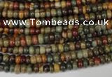 CPJ68 15.5 inches 2*4mm rondelle picasso jasper gemstone beads