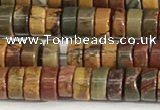 CPJ680 15.5 inches 2.5*4mm heishi picasso jasper beads wholesale